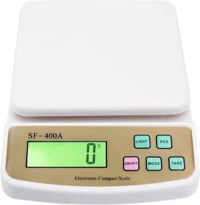 BOJ SF-400A Weighing Scale10kg x 1g Kitchen Scale Balance Multi-purpose weight measuring machine Weighing Scale (White) Weighing Scale