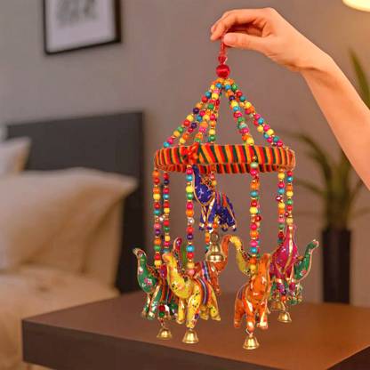 RUSHVILLE Home Decor Wall Hanging for Room and for Garden Decorative Elephant Paper Windchime