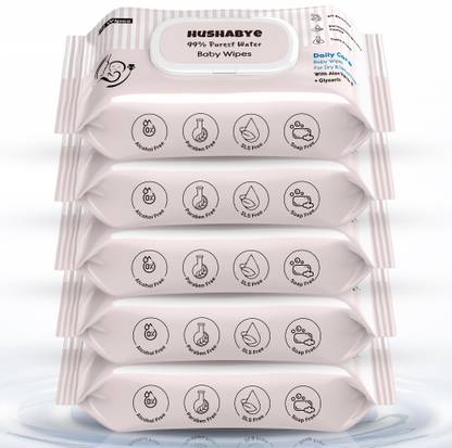 Hushabye Soft Baby Wet Wipes with AloeVera And Glycerin, Clinically Tested with Lid