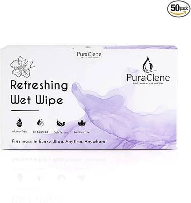 puraclene Refreshing Wet Wipes, Alcohol-Free, pH Balanced, Paraben-Free, Soft Texture