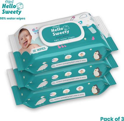 unijoy hello sweety baby wet wipes 98% water wipes
