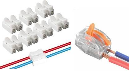 SK Electronics 40 Pcs Push Wire Joint Connector, No Soldering, No Welding No Screw Terminal, 5 amp Quick Cable Wire Connector Wire Connector