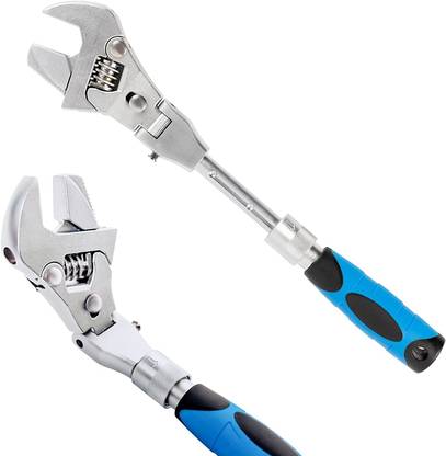 Octapax Racher Wrench Premium Adjustable Wrench Spanner with Retractable 180% Rotating Head Single Sided Rachet Wrench