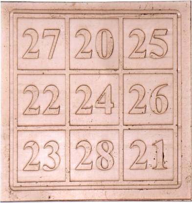 HAWAI Kuber Card of Abundance for Wallet, Kuber Yantra Numbers (4cm X 4cm) Copper Yantra