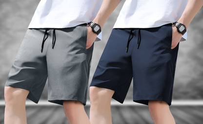 Men Dark Blue Regular Shorts