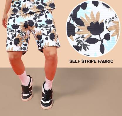 INDICLUB Self Design Men Multicolor Casual Shorts