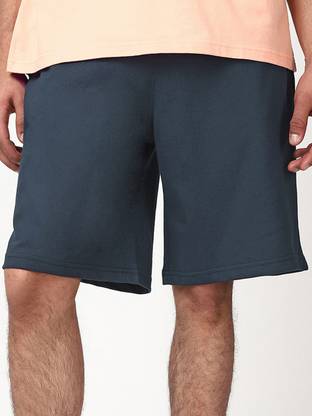 BEWAKOOF Solid Men Blue Regular Shorts