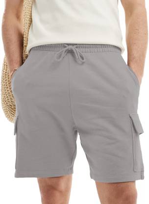 GYRFALCON Solid Men Dark Grey Cargo Shorts