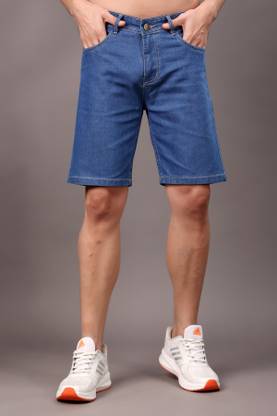 ZAYSH Solid Men Denim Blue Denim Shorts