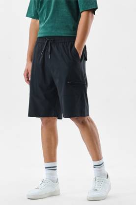 Snitch Solid Men Black Casual Shorts