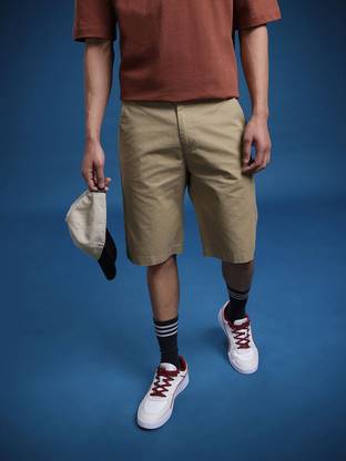 Roadster Solid Men Brown Chino Shorts
