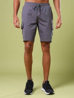 TECHNOSPORT Solid Men Grey Cargo Shorts