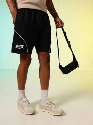 HRX by Hrithik Roshan Printed Men Black Regular Shorts