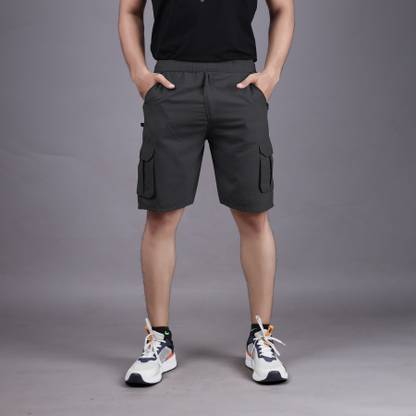 ADITYA TRADE LINK Solid Men Grey Cargo Shorts