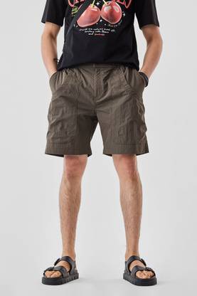 Snitch Solid Men Green Casual Shorts
