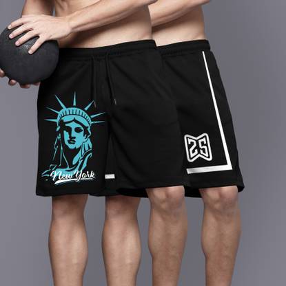 TRIPR Printed Men Black Regular Shorts