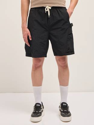 THE BEAR HOUSE Solid Men Black Regular Shorts