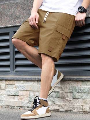 TYRELL Solid Men Brown Cargo Shorts