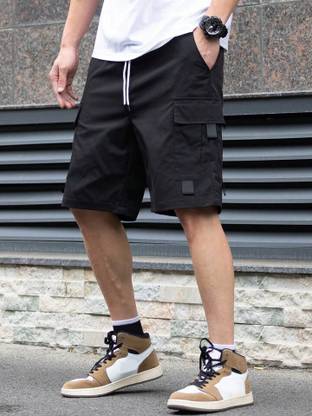 TorontoCN Solid Men Black Cargo Shorts