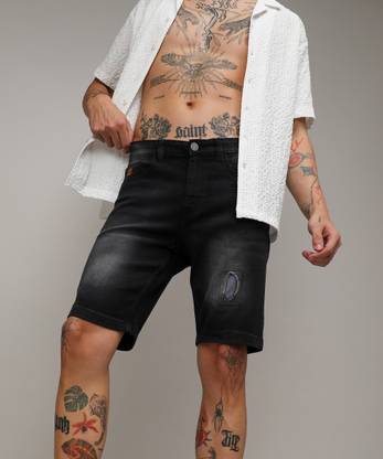 CAMPUS SUTRA Solid Men Denim Light Blue Denim Shorts