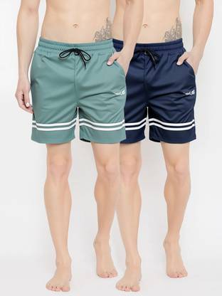 Chrome & Coral Striped Men Multicolor Casual Shorts