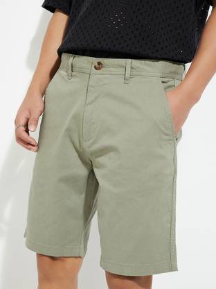 MAX Solid Men Green Regular Shorts
