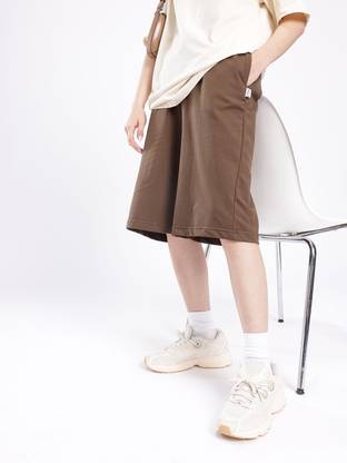 glitchez Solid Women Brown Regular Shorts