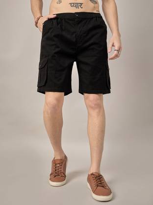 STUDIO NEXX Solid Men Black Cargo Shorts