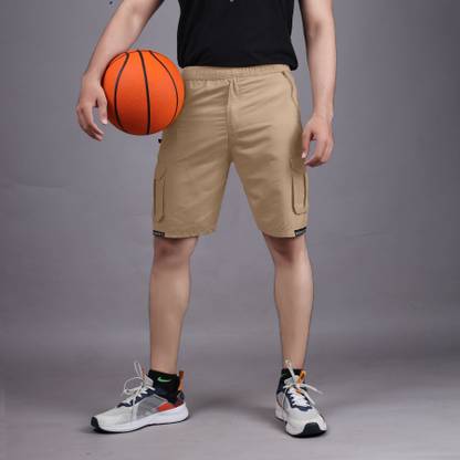 VRAJGLOBAL Solid Men Beige Cargo Shorts