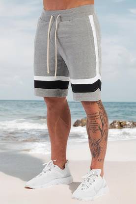 NOBERO Solid Men Grey Casual Shorts