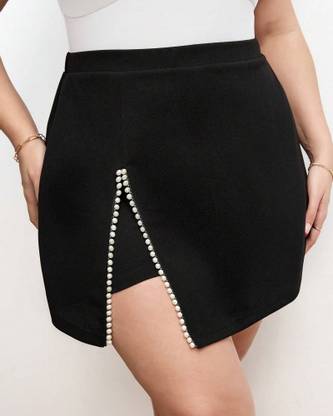 ADDYVERO Solid Women Black Skort