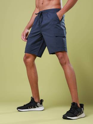 TECHNOSPORT Solid Men Blue Cargo Shorts