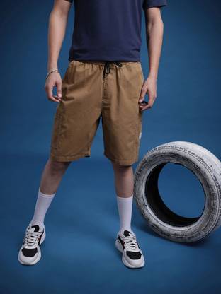 Roadster Solid Men Brown Cargo Shorts