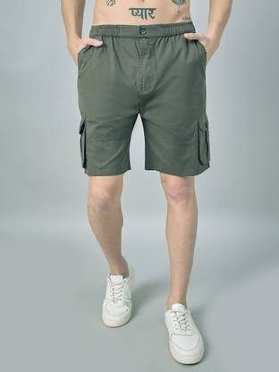 STUDIO NEXX Solid Men Dark Green Cargo Shorts