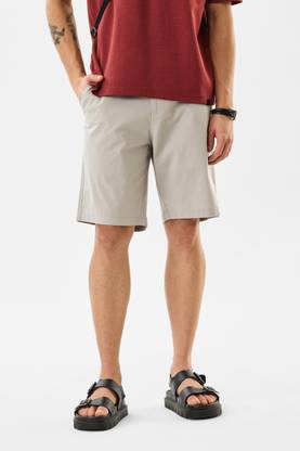 Snitch Solid Men Beige Basic Shorts