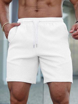 Rajovati Solid Men White Basic Shorts