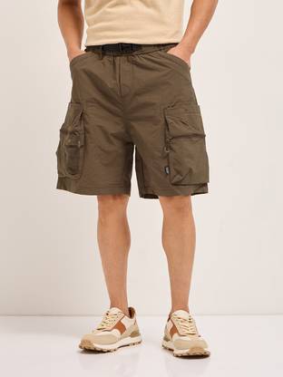 THE BEAR HOUSE Solid Men Brown Regular Shorts
