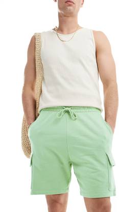 GYRFALCON Solid Men Light Green Cargo Shorts