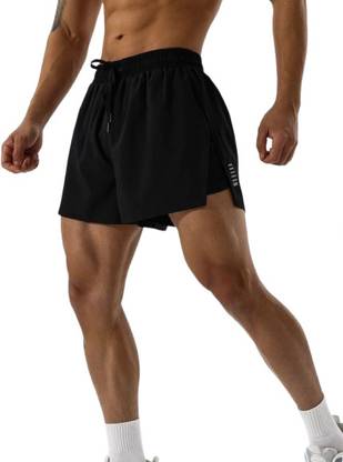 CULISH Solid Men Black Gym Shorts