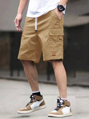 TYRELL Solid Men Brown Cargo Shorts