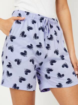 MAX Printed Women Blue Basic Shorts
