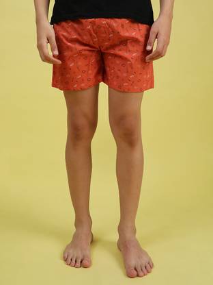 V-MART Printed Men Orange Boxer Shorts
