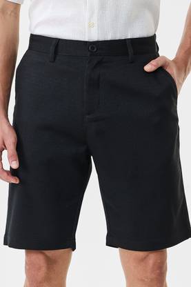 Snitch Solid Men Black Casual Shorts