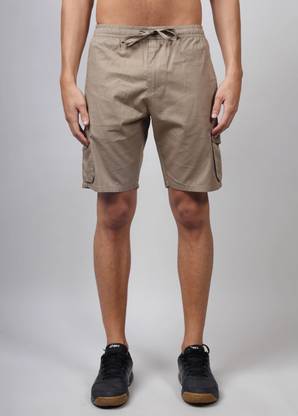 HAUWER Solid Men Beige Cargo Shorts