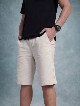Roadster Solid Men White Regular Shorts