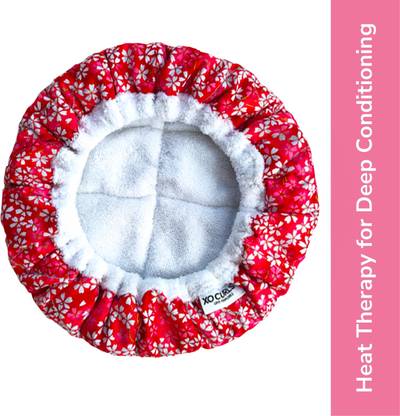 XO Curls Microwavable Deep Conditioning Micro-Cotton Heat Cap with Flaxseed, For Hair Spa