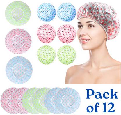 VERANCY Rainbow Delight Shower Cap With Multicolor For Spas and Salon (Pack of 12)