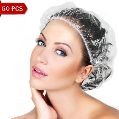Eyelet 50 Pcs Waterproof Shower Caps For Hair Protection, Travel & Home Use