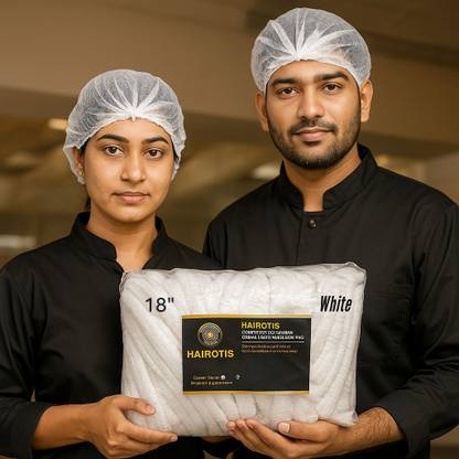 hairotis Disposable Bouffant Hair Cap Non Woven White Multipurpose 100 Pcs (Pack Of 1)