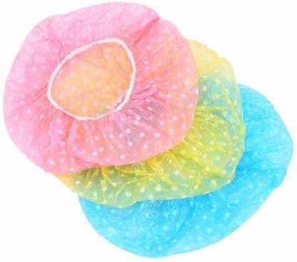 ARANEUS Reusable Printed Shower Cap with Elastic Band for Home Use/Salons/Spa/Hair Treatment/Beauty Parlours for Both Men and Women Bathing Accessories, Set of 3
